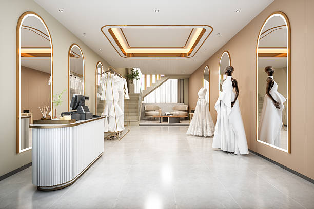 istock Modern Bridal Boutique Interior with Elegant Wedding Dresses and Minimalist Design 2252500002