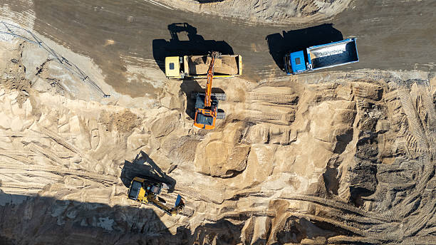 istock Aerial View of Construction Site with Machinery 2252500570
