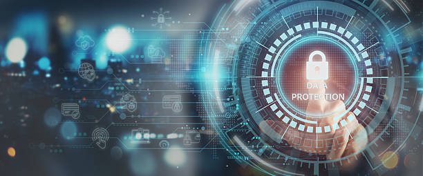 istock Data protection  and digital security concept. Glowing padlock icon and radiating circuitry represents data protection, privacy, cybersecurity, secure networks, encryption and safeguarding information 2252501080
