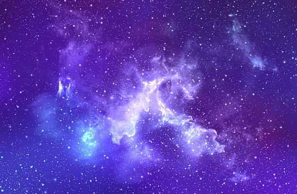istock Purple and blue galaxy space atmosphere with stars on dark background 2252505722
