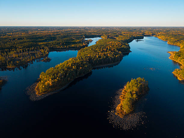 istock Lake from above, beautiful autumn colors. From drone 2252509437