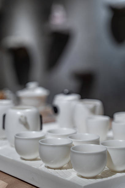 Pure white porcelain tea set