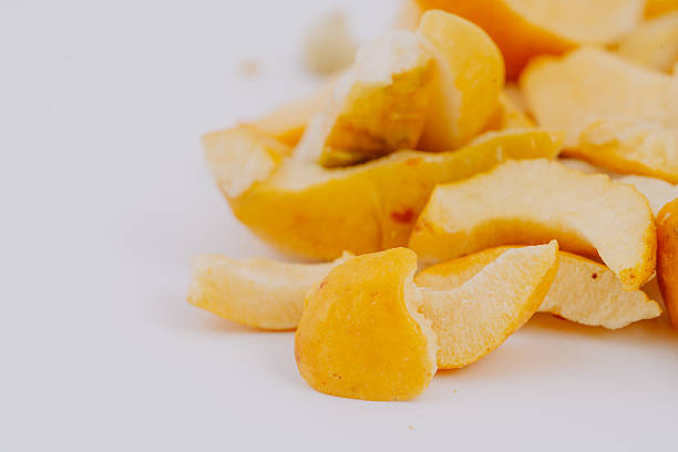 istock Freeze-dried fruit pieces scattered on a clean white surface, showcasing vibrant colors and unique textures, ideal for healthy snacking, baking, or adding to smoothies and desserts with copy space 2252517731