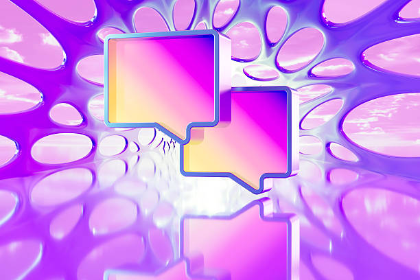 Blue conversation bubble. design for communication, conversations, and social media messages. 3d rendering