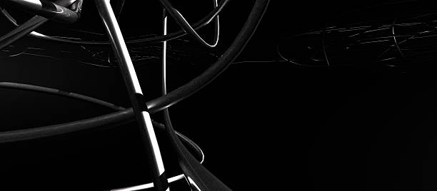 3d rendering. A continuous tangle of tubes without order in space forming a labyrinth like wallpaper or background