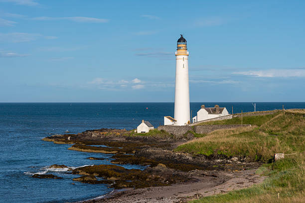 istock Scurdie Ness Lighthouse on Montrose Coastline Under Clear Blue Sky and Ocean View 2252526814