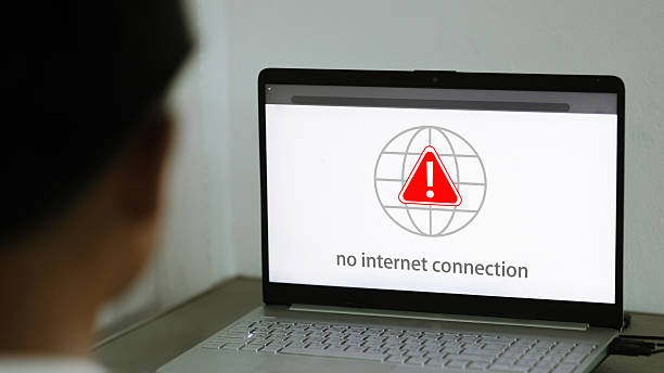 istock Laptop Screen Showing No Internet Connection Warning Symbol 2252535899