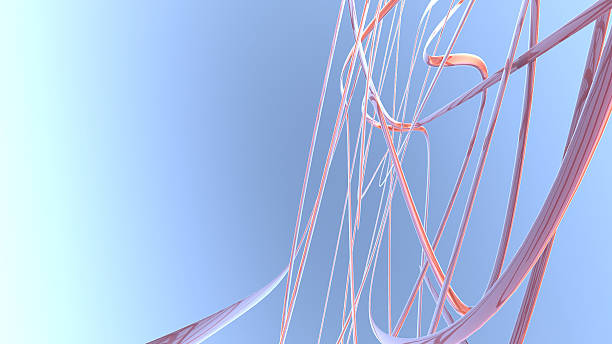istock 3d rendering. A continuous tangle of tubes without order in space forming a labyrinth like wallpaper or background 2252537137