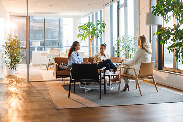istock Diverse Businesswomen Engaged in Discussion in Bright Office Space 2252538434