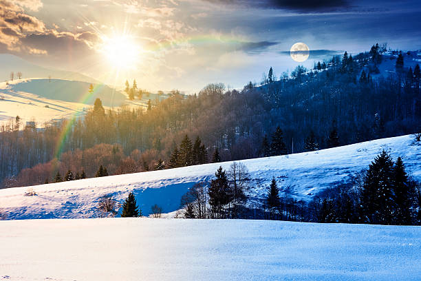 istock beautiful winter landscape with snow covered rolling hills 2252544438