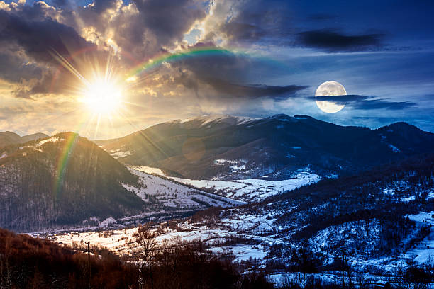 istock mountainous rural landscape on winter solstice 2252544523