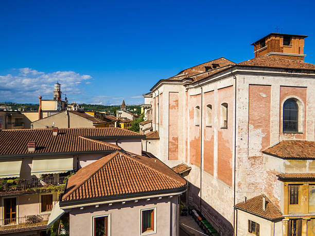 City aerial view from the Verona Arena. In Verona, Italy