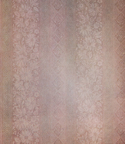 Old wallpaper on the wall. Old wallpaper for texture or background.