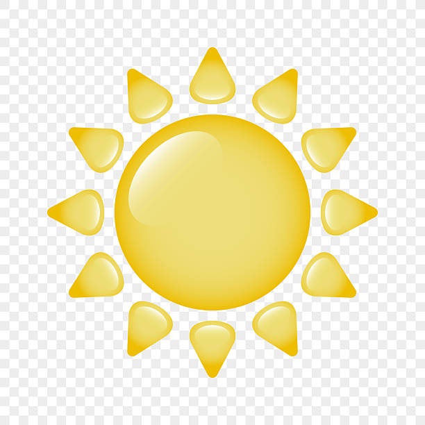 istock Cartoon sun. An icon with sun rays on a dark background. A sunbeam with lines. 2252558176