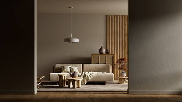 istock A softly illuminated negative space interior with natural textures, wooden accents, and a minimalist warm-toned atmosphere designed for modern visual refinement. 3D illustration 2252560247