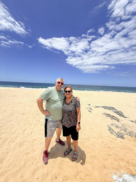 istock Senior couple together on beach 2252561490