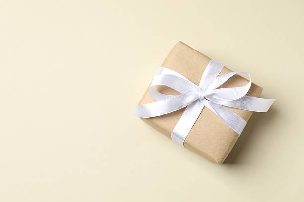 istock Beautiful gift box on color background 2252565832