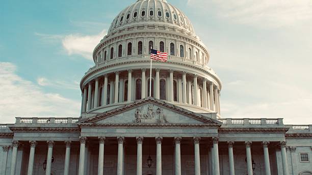 istock Politicians and speaking during a press conference 2252567918