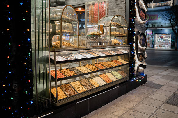 London, UK - December 03, 2024:dubai chocolate at traditional turkish sweet candy shop  at street of kensington area of London England