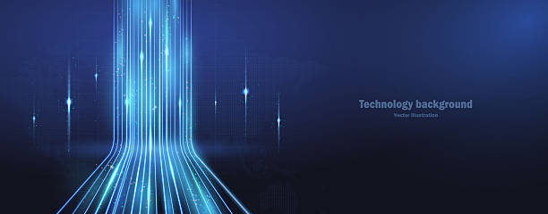 istock A glowing band of blue light. A light cable for data transmission on a dark background. 2252576447
