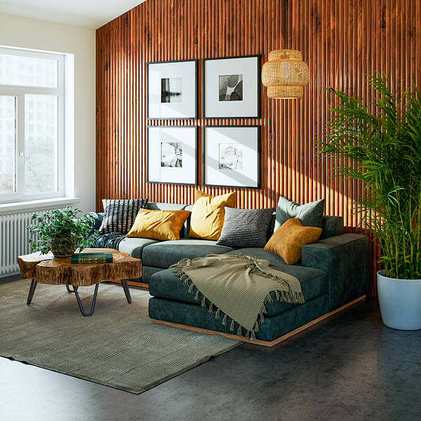 istock Large luxury modern bright interiors Living room mockup illustration 3D rendering image 2252577109