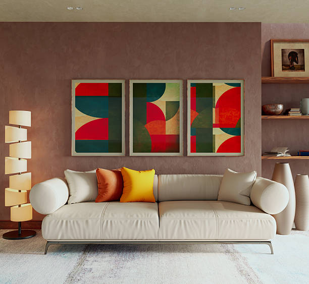 istock Large luxury modern bright interiors Living room mockup illustration 3D rendering image 2252577295