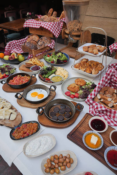 istock Turkish Breakfast spread with diverse dishes and fresh ingredients 2252586564