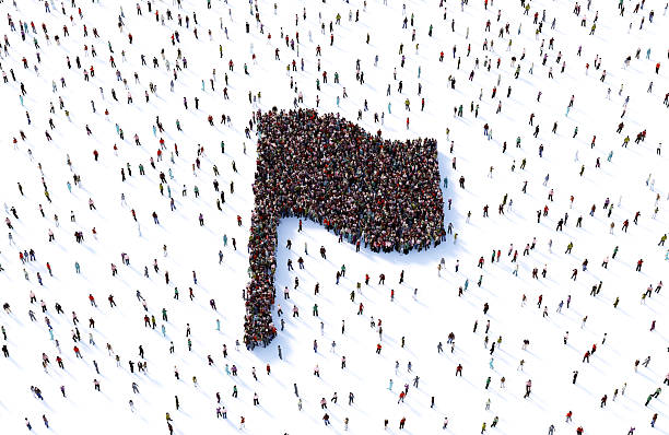 istock Human Crowd Forming Flag Symbol On White Background 2252588399