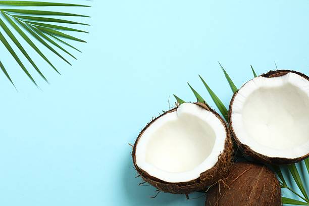 istock Coconut on color background, top view 2252588891