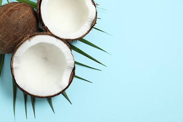 istock Coconut on color background, top view 2252588893
