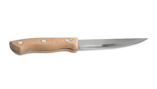 istock One sharp knife with wooden handle isolated on white 2252592761