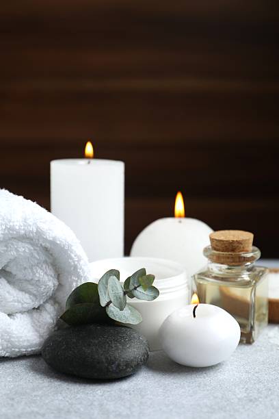 istock Beautiful spa accessories in a massage room 2252592951