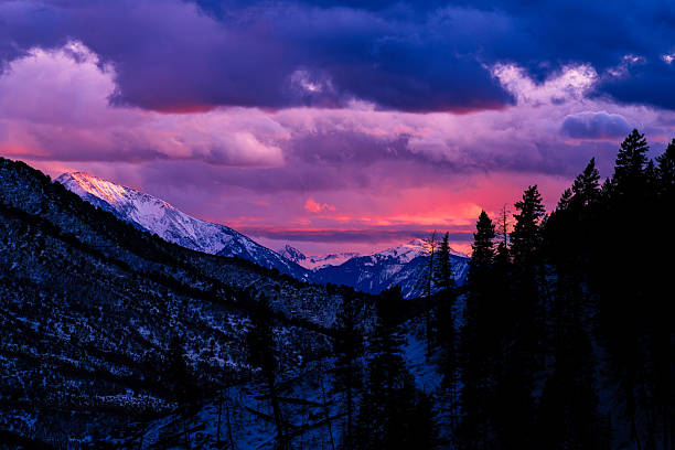 Winter river at dawn