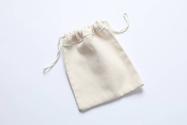istock Small eco sack on white background. Top view. 2252597394