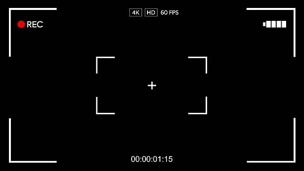 istock Camera Viewfinder Recording Overlay with REC Indicator on Black Background, 4K 60fps 2252604383