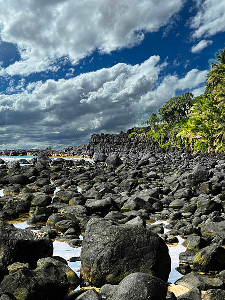 istock Black rocks at Princeville 2252606444