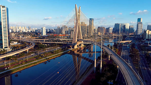 istock Famous Estaiada Cable Bridge at Downtown Sao Paulo Brazil. 2252607394