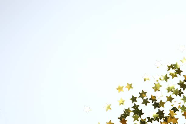 istock Golden confetti on white background, top view 2252608783