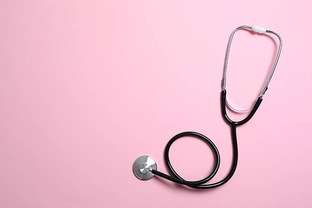 istock Stethoscope on color background, top view 2252608901