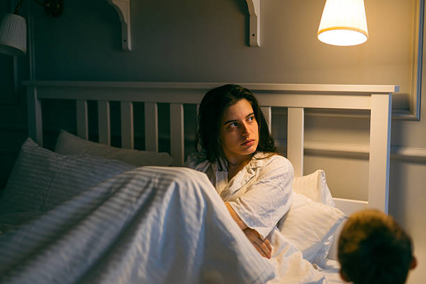 istock Young woman suffering from helpless insomnia. 2252609482