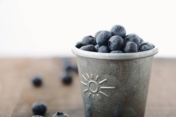 Blueberries on wooden table