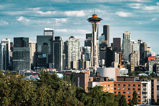 Skyline of downtown Seattle Washington USA