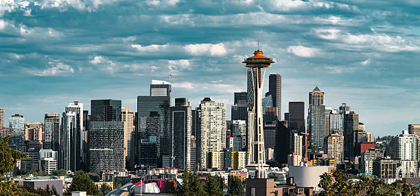 Panorama of downtown Seattle Washington USA