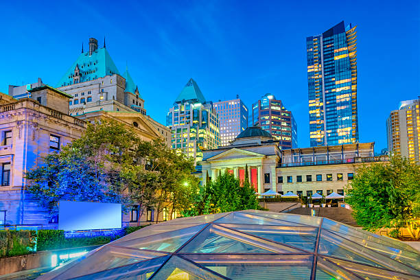 Downtown Vancouver Night BC Canada