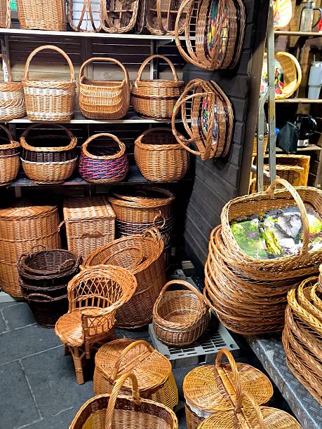 istock A variety of handmade wicker baskets and boxes to choose from 2252620162