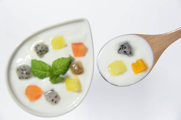 Yogurt topped with diced mix