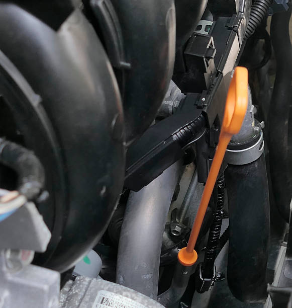 istock Car oil level dipstick for check 2252627322