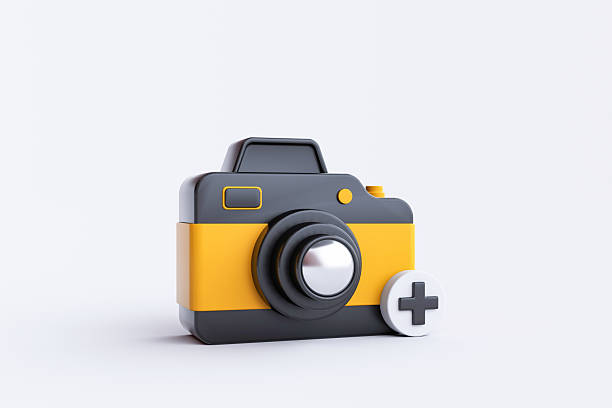 Camera - Photographic Equipment, Downloading, Flat Design, Icon Symbol, Illustration