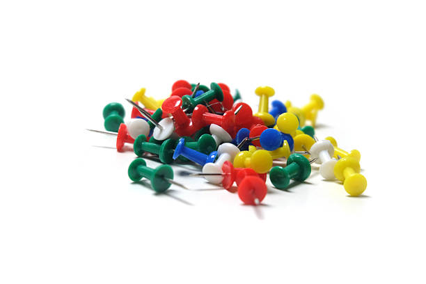 istock Colorful Plastic Push Pins and Thumbtacks Isolated on White Background 2252637915
