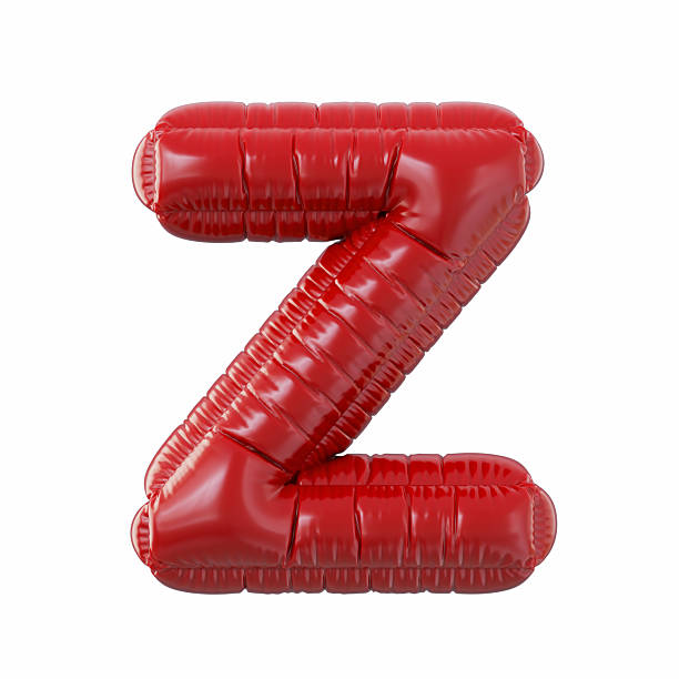 Red Color Letter Z Balloon Isolated On White Background